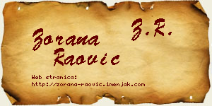Zorana Raović vizit kartica